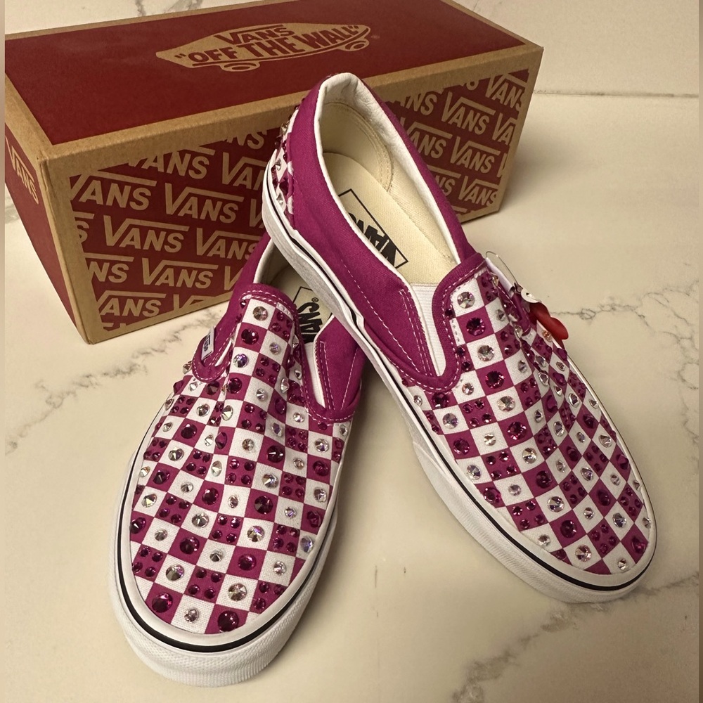 Custom checkered crystal vans.